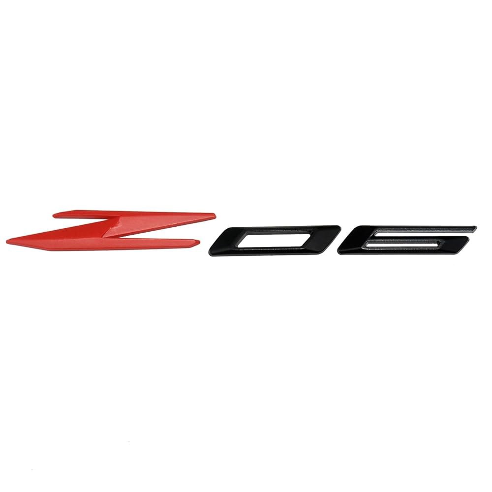 2Pcs Z06 Emblems 3D Badge 2020-2022 85623536 Red) Replacement C8 (Black Nameplate for Letter - 상세 이미지 2