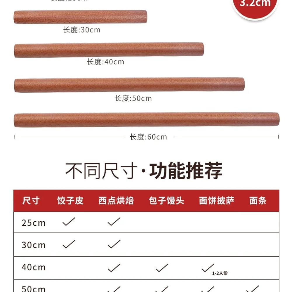 롤링핀 롤링 피자 반죽밀대 베이킹 만두 반죽 워킹 이미지 6