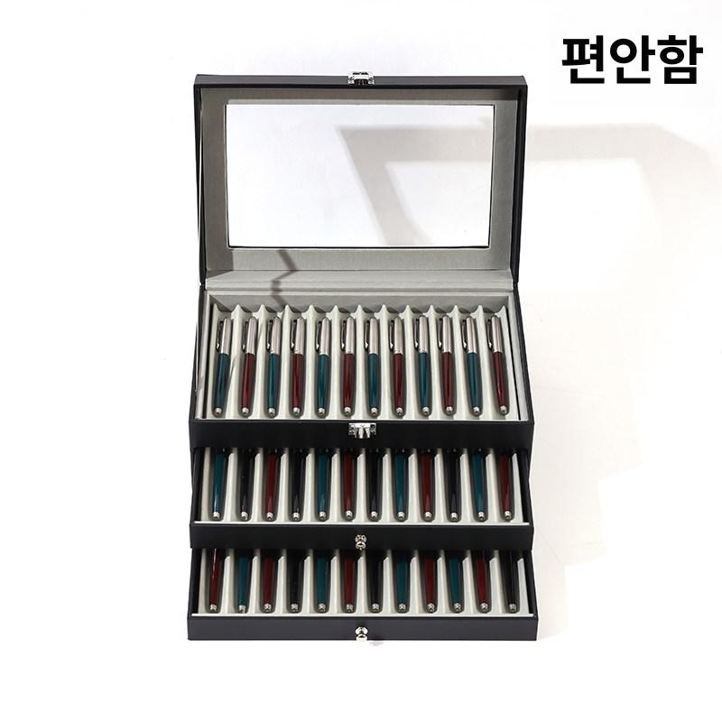 만년필보관함 볼펜 디스플레이 케이스 펜슬 수집함 보관함 보관 서랍장 거치대 수납 우드 - 상세 이미지 3