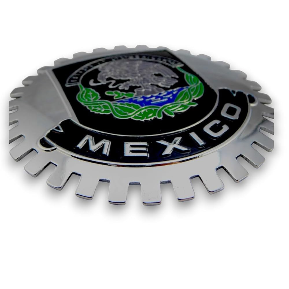 Grille Badge Mexico 블랙 크롬 트럭 국기 그릴 마운트 차량용 멕시코 플래그 - 상세 이미지 2