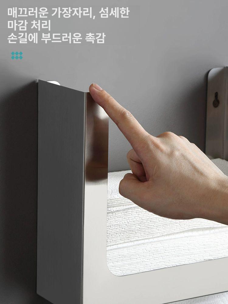 스테인리스 냅킨케이스 페이퍼타월 디스펜서 매립 1. 수납 내장형 냅킨 화장실 심플 고정형 - 상세 이미지 4