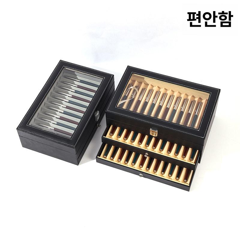 만년필보관함 볼펜 디스플레이 케이스 펜슬 수집함 보관함 보관 서랍장 거치대 수납 우드 - 상세 이미지 2