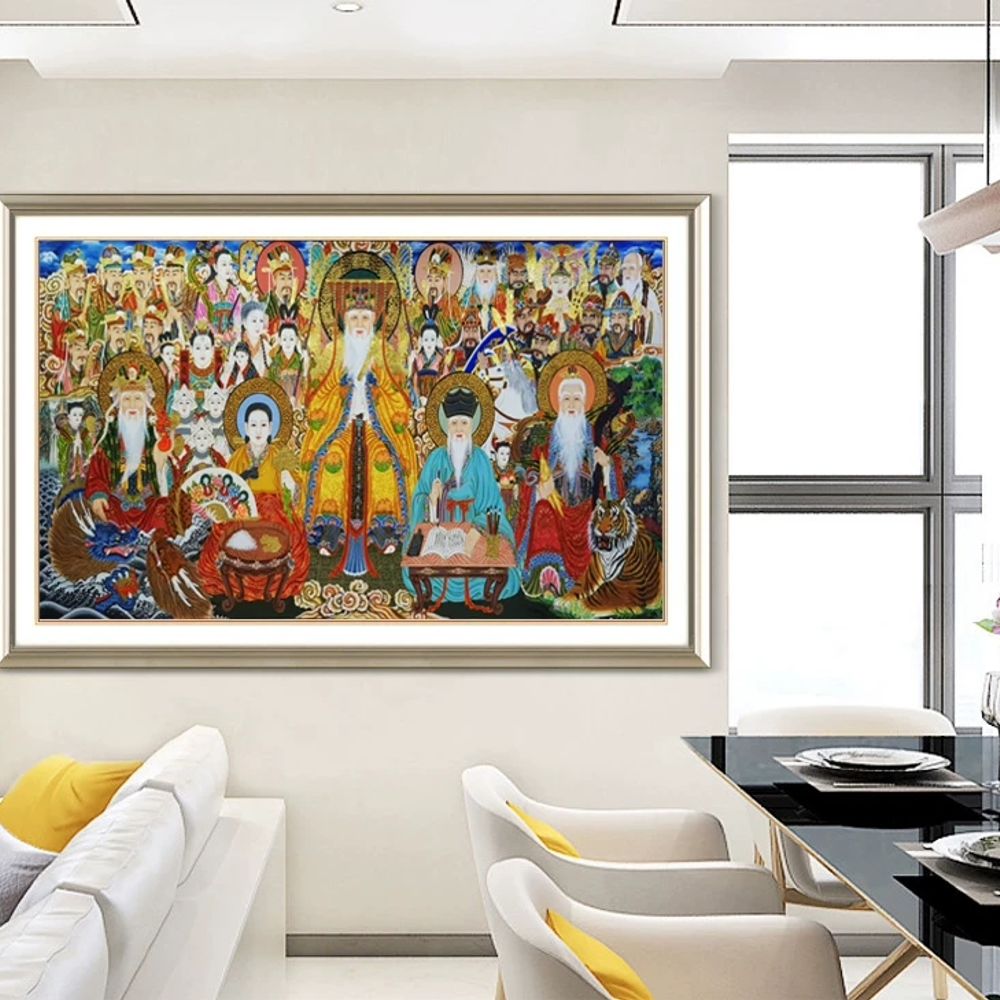옥황 종합 탱화 보석십자수 신당 30x70 대형 D A. 풀 다이아몬드 커버 50x70cm - 상세 이미지 2