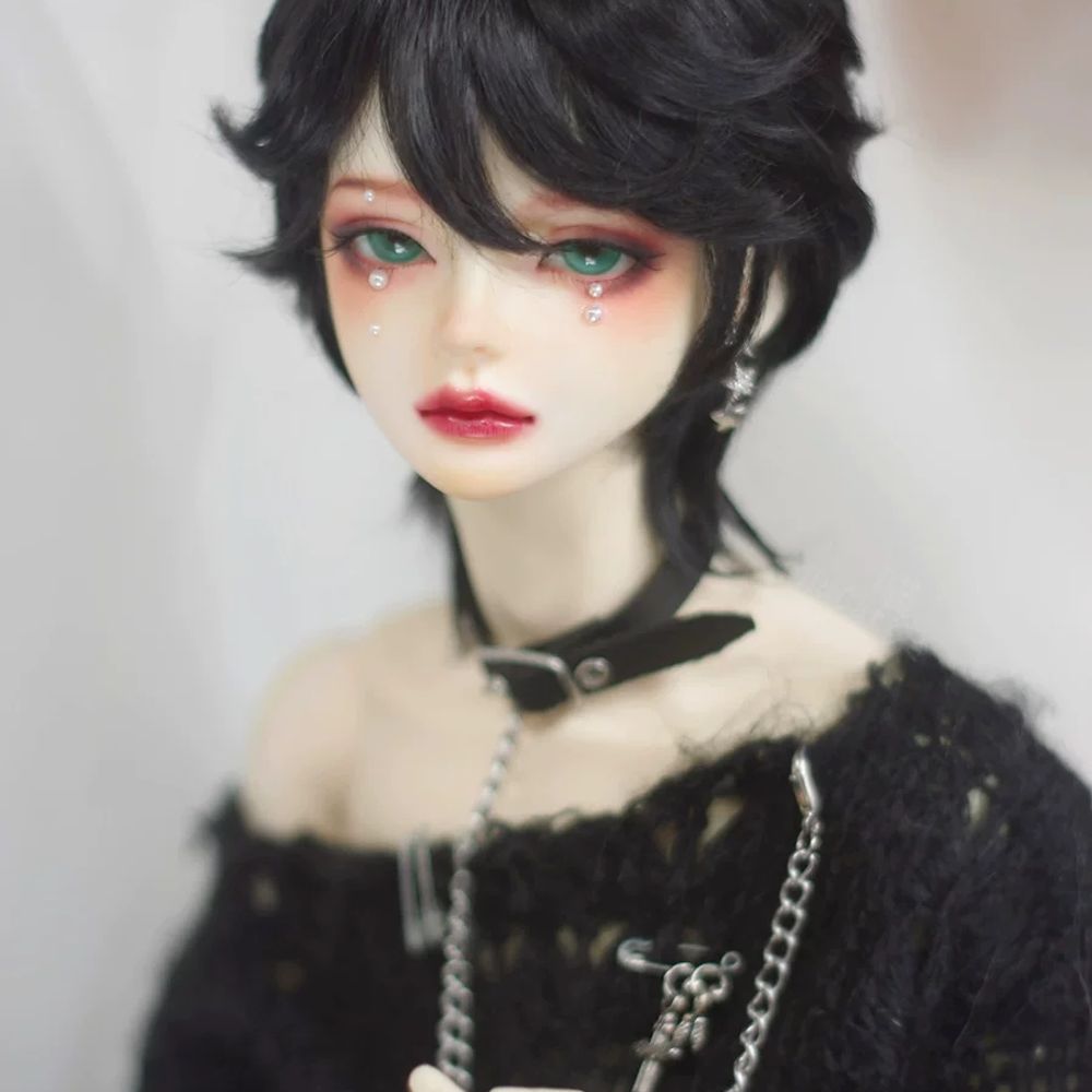 구체인형 가발 인조 가발 BJD 6점 모헤어 인형 8점 4 A. 검은색, A. 90inch - 상세 이미지 3