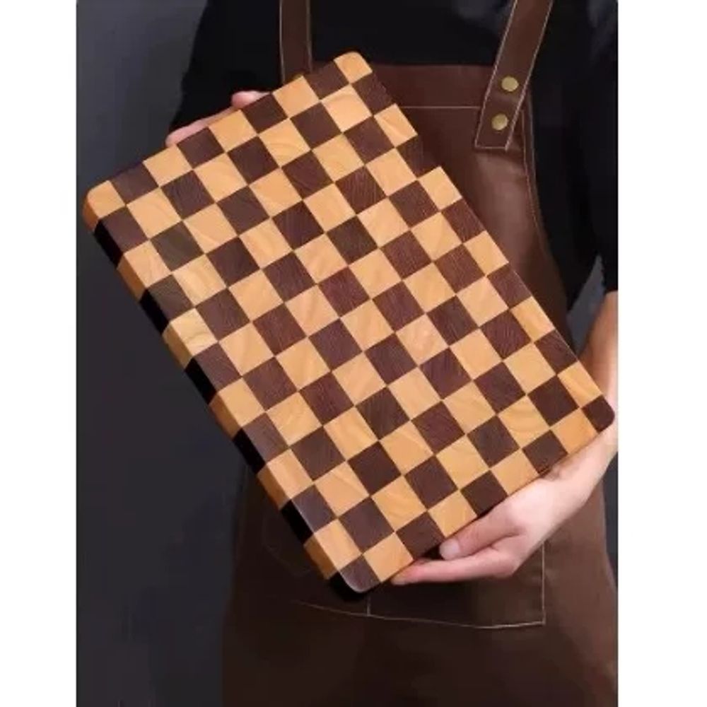 체크 대형 나무 무늬 42x30 바둑판 도마 체스 원목 A. 체스판 도마 소형 - 상품 이미지