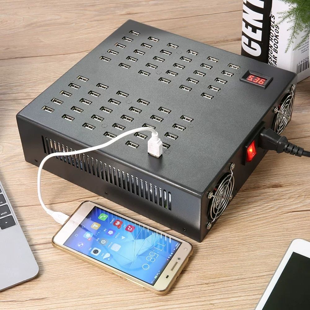 멀티포트충전기 A. 20포트 200W 단일 포트 디지털 디스플레이 무소음 2A 고속 충전 - 상품 이미지