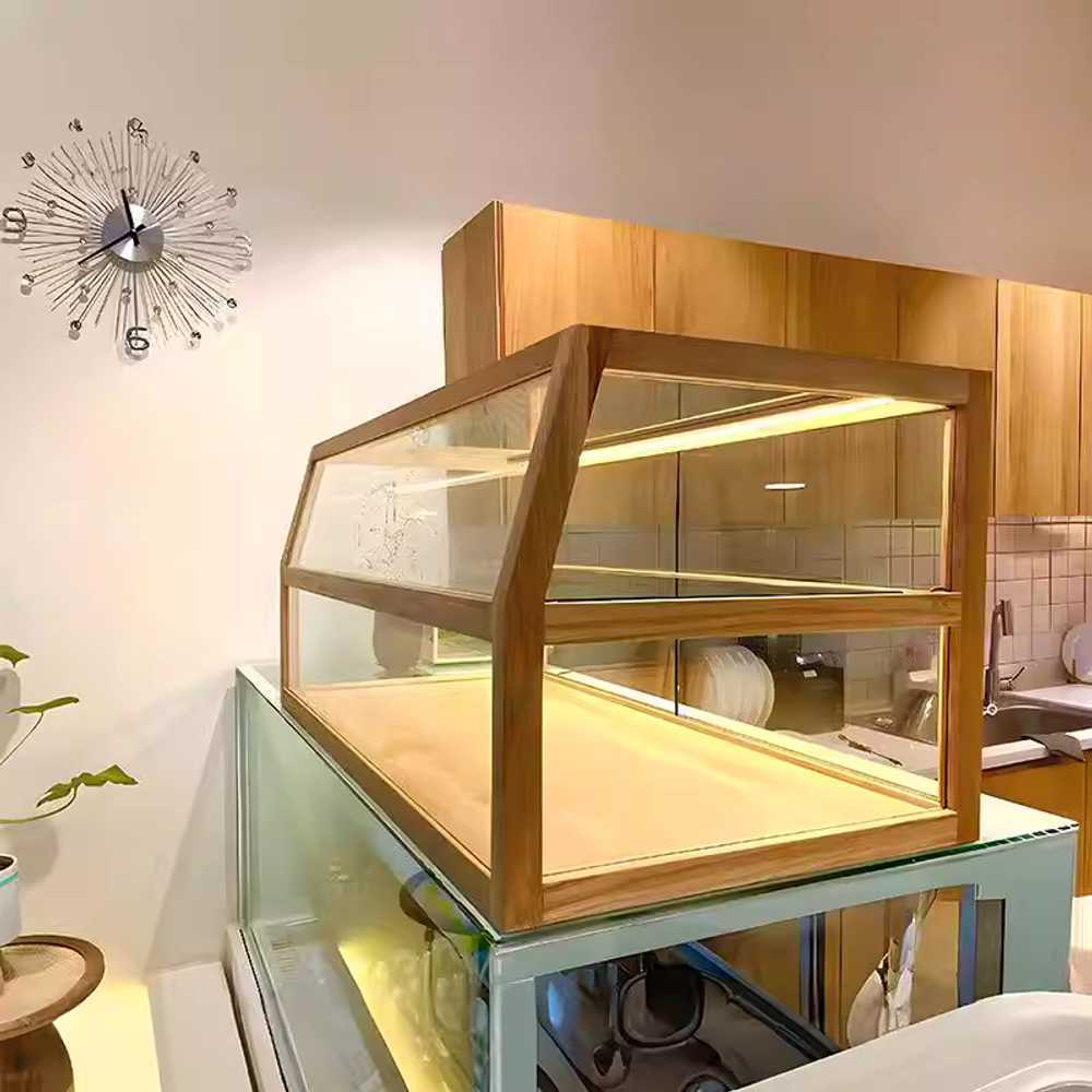우드쇼케이스 원목수납장 미닫이 디저트 베이커리 800 1단 - 상품 이미지