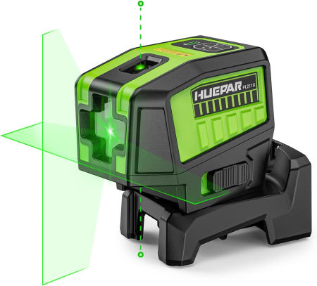 [해외]휴파 PL211G 레벨 2개의 플럼 점 - 포인트 및 크로스 라인 정렬 도구 플러스 모드 AA 배터리 2개 360° 다목적 마운트 하드 캐리링 PL211G Laser Lev