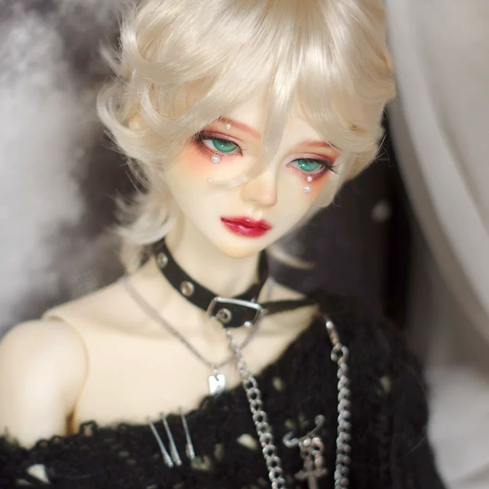 구체인형 가발 인조 가발 BJD 6점 모헤어 인형 8점 4 A. 검은색, A. 90inch - 상세 이미지 5