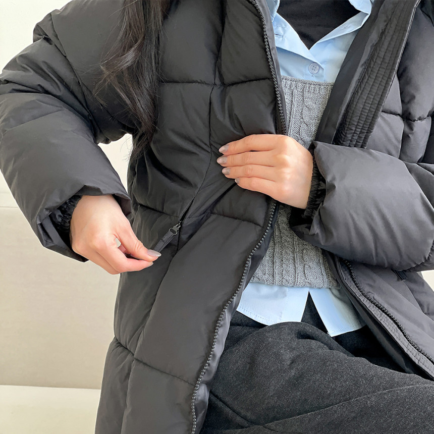 하프패딩 미디패딩 여성중기장패딩