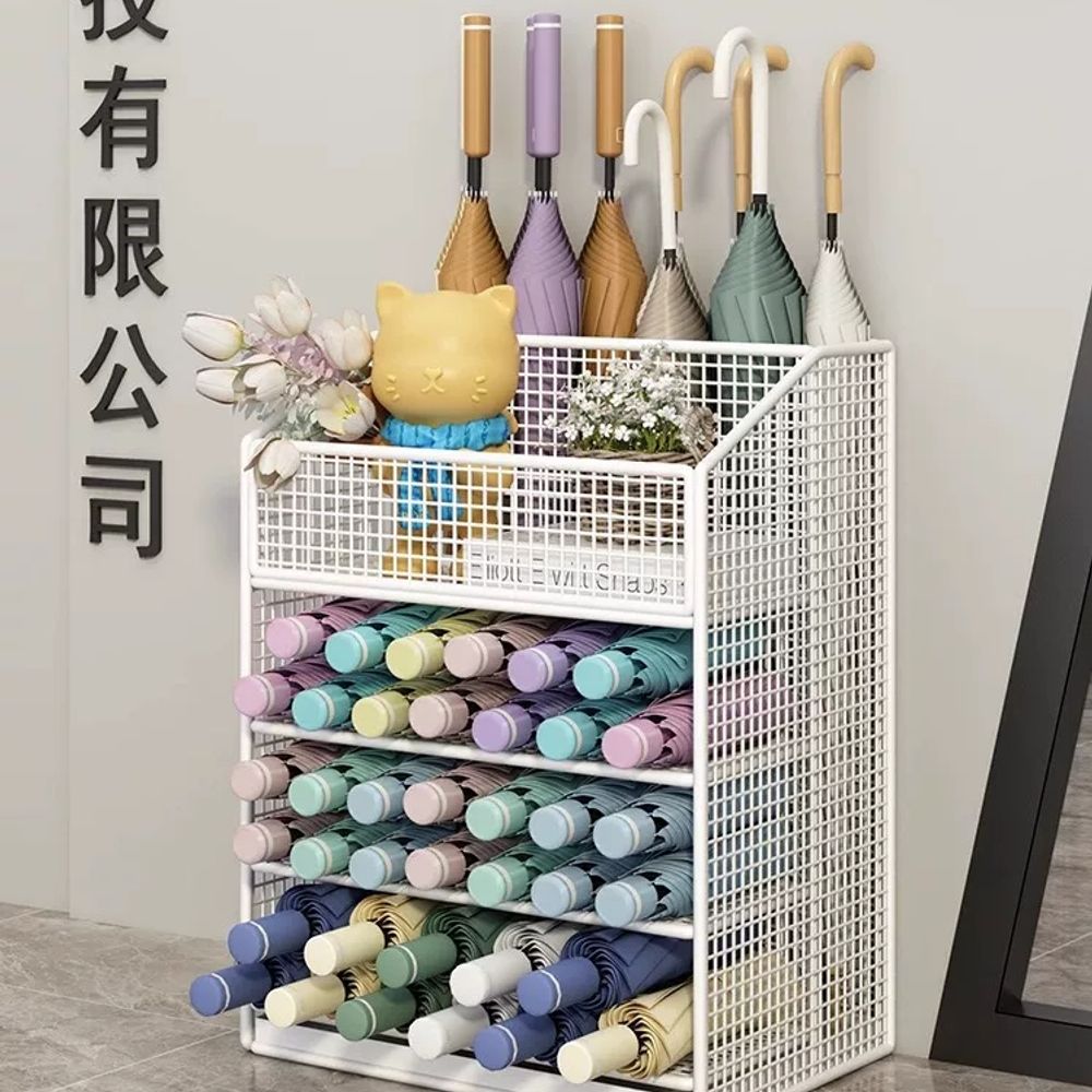 철제 우산진열대 업소용 마트 화이트 카운터 우산꽂이 수납 - 상세 이미지 4