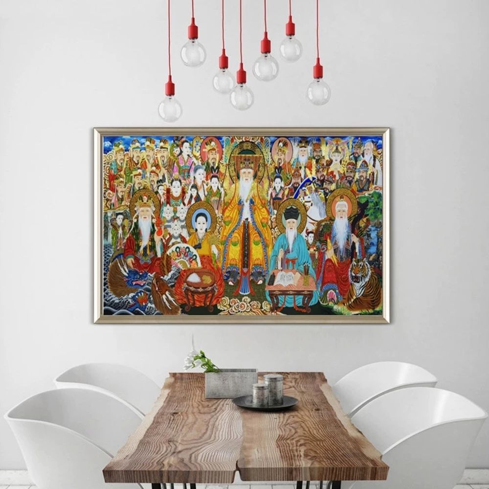 옥황 종합 탱화 보석십자수 신당 30x70 대형 D A. 풀 다이아몬드 커버 50x70cm - 상세 이미지 3