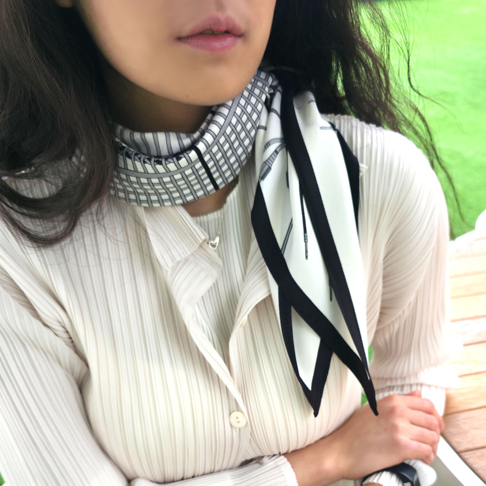 VSF112 웨어러블 봄 삼각 플라워 스카프 이미지 6
