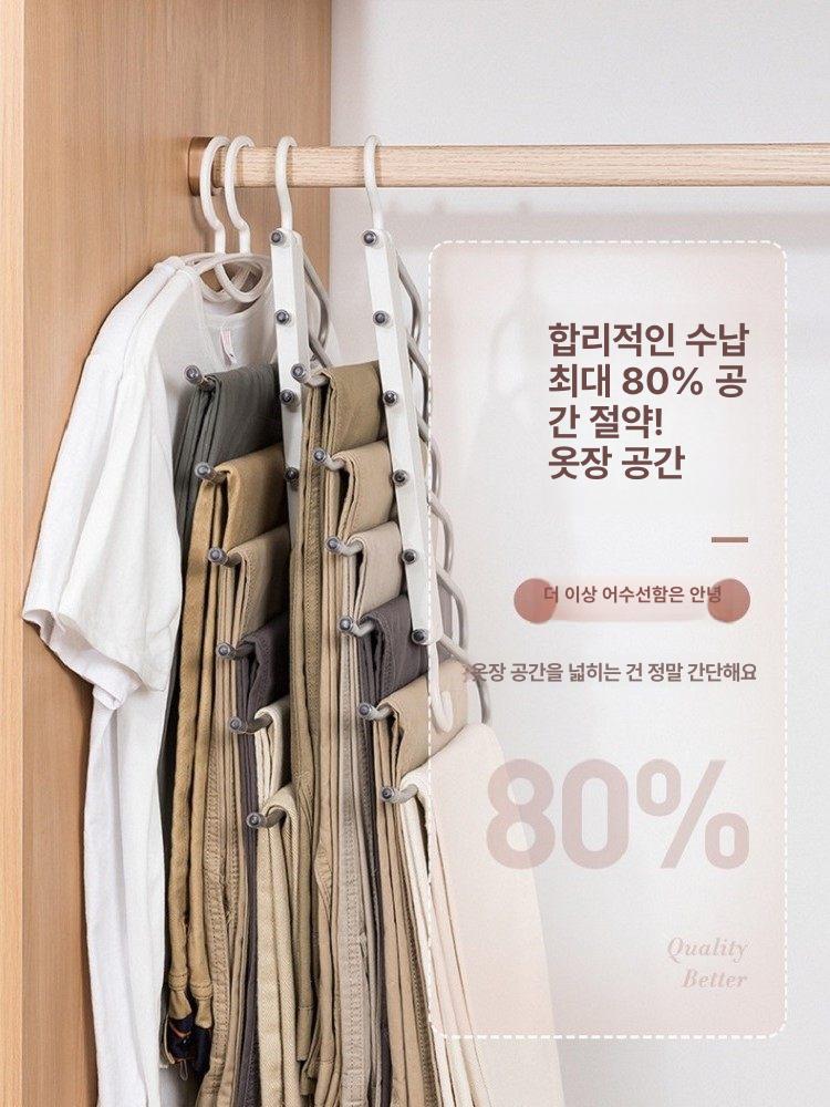 바지정리 행거 접이식 다용도 집게 논슬립 미끄럼방지 1개 - 상세 이미지 2