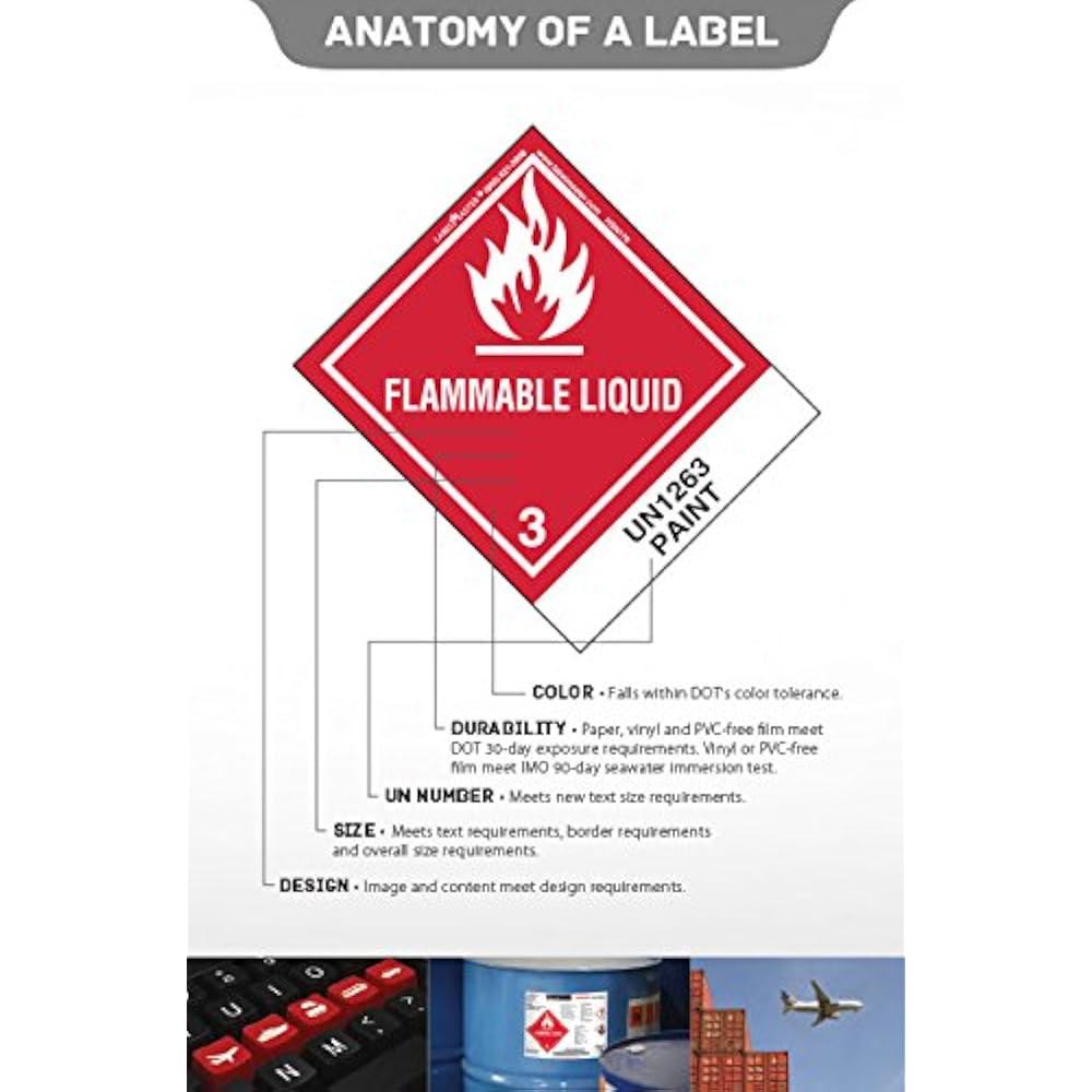 Labelmaster SLEXP14D Explosive 1.4 D 10.2cm(4 x 팩) 라벨, 비닐, (500개 4인치) 10.2 유해물질, - 상세 이미지 2