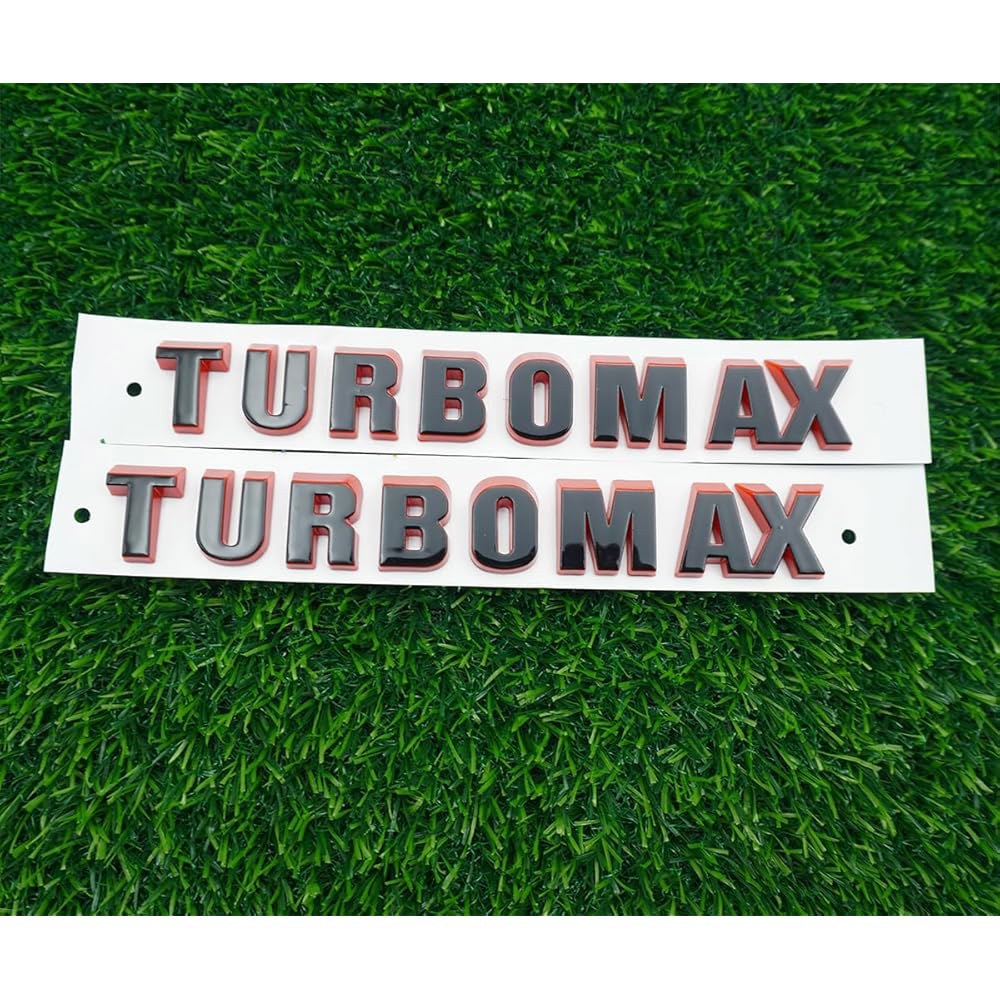 2PC 2024-2025 Turbomax Emblems 3D Logo Badge Turbo-max Replacement for (Redline) Letters Nameplate - 상품 이미지