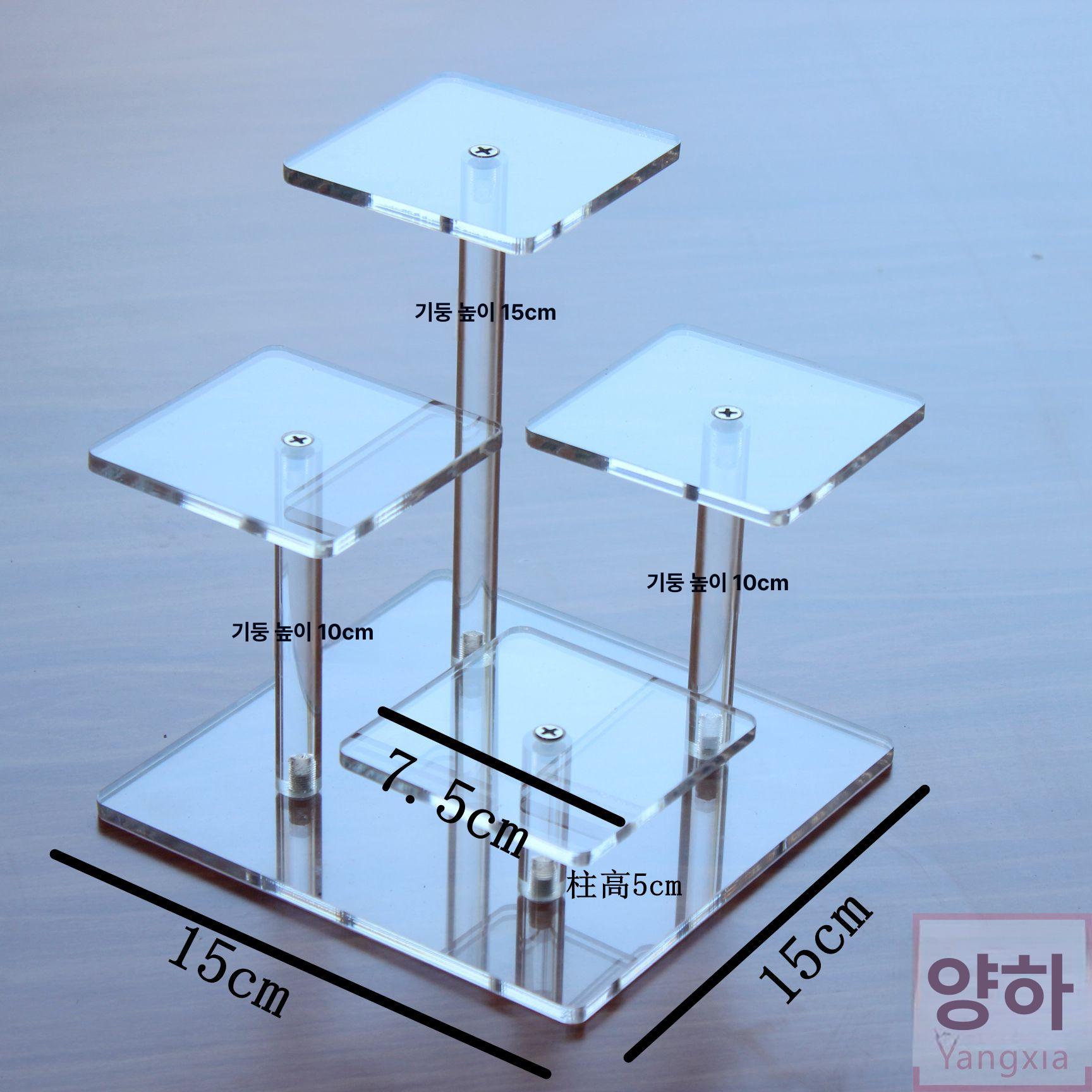 아크릴 받침대 선반형 진열대 투명 거치대 보관용 원형 투명 사각4단 - 상세 이미지 5