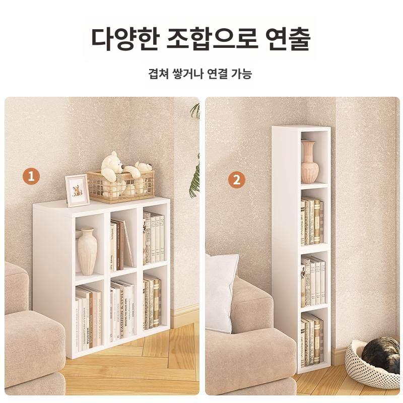 종이 화이트 종이책장 가로 책꽂이 브로슈어 진열대 간이 크림화이트 1개 10cm 조립 필요 - 상세 이미지 3