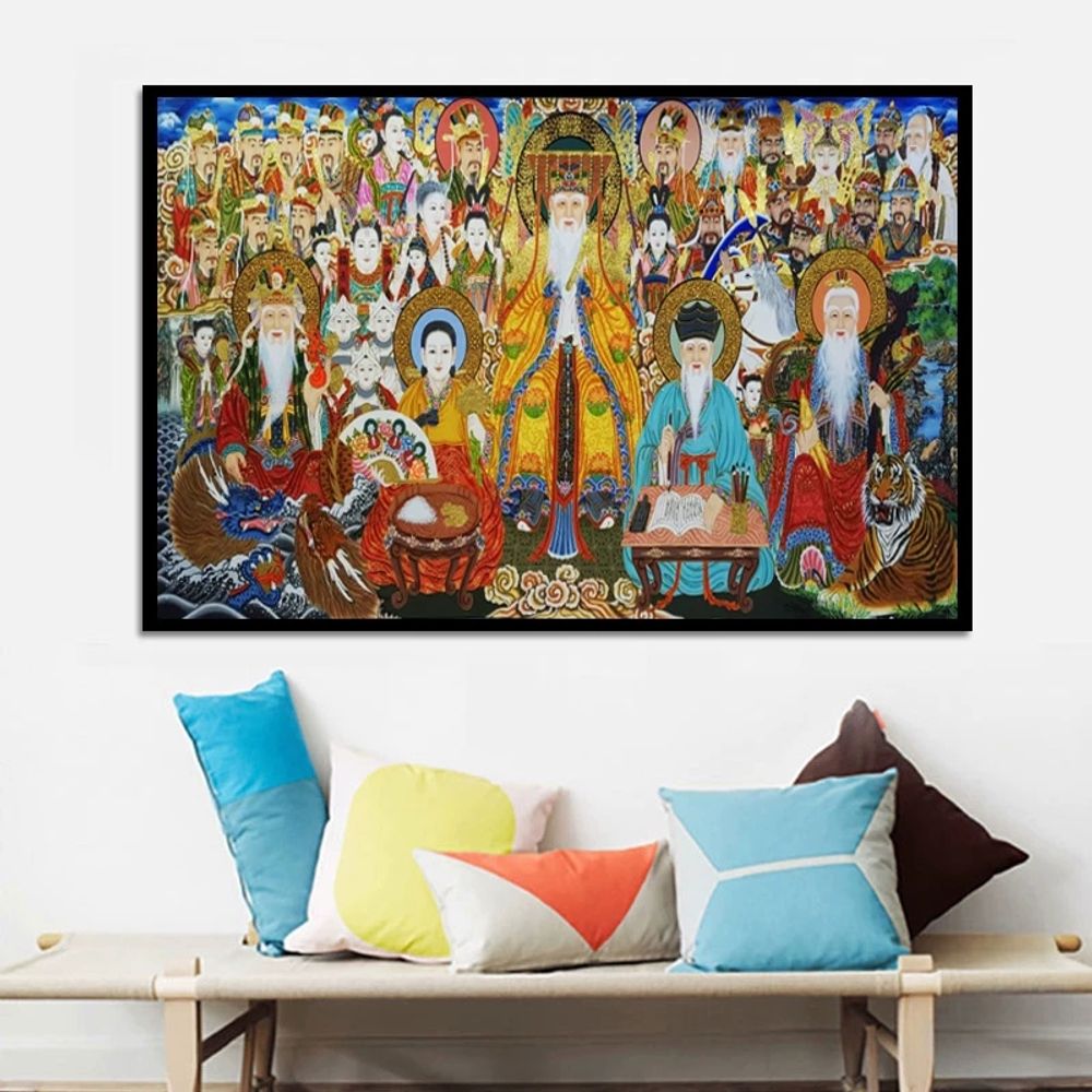 옥황 종합 탱화 보석십자수 신당 30x70 대형 D A. 풀 다이아몬드 커버 50x70cm - 상세 이미지 4