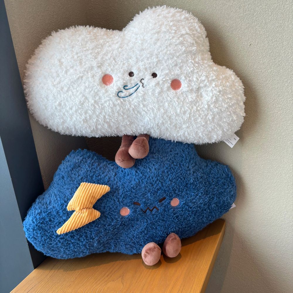유니크한 감성 햇님 달 귀여운 별 인형 선물 쿠션 구름 A. 화이트 클라우드 45x35cm - 상세 이미지 3