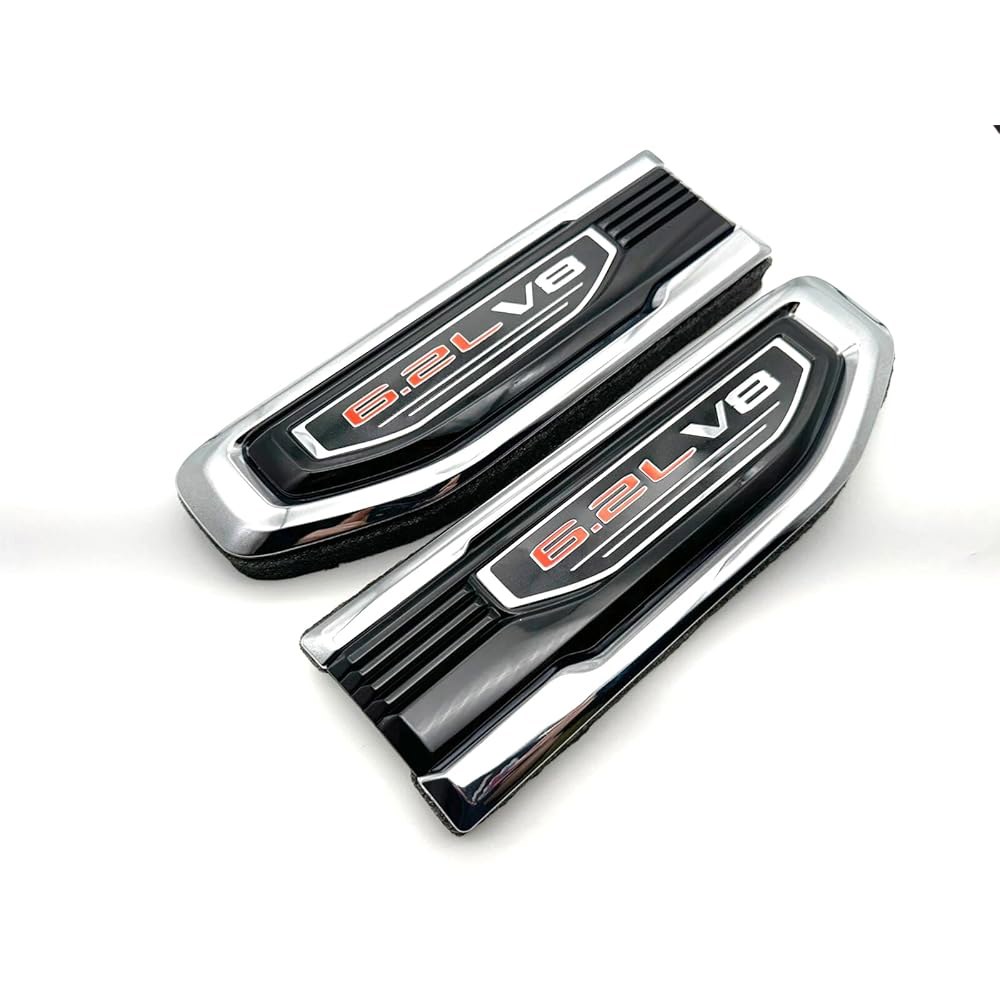 6.2L V8 벤트 데칼 엠블럼 시에라 배지 키트 레드) 3D 85160715 운전자 (크롬 호환 조수석 86532094와 GMC 2019-2024 GM Black Red - 상세 이미지 3