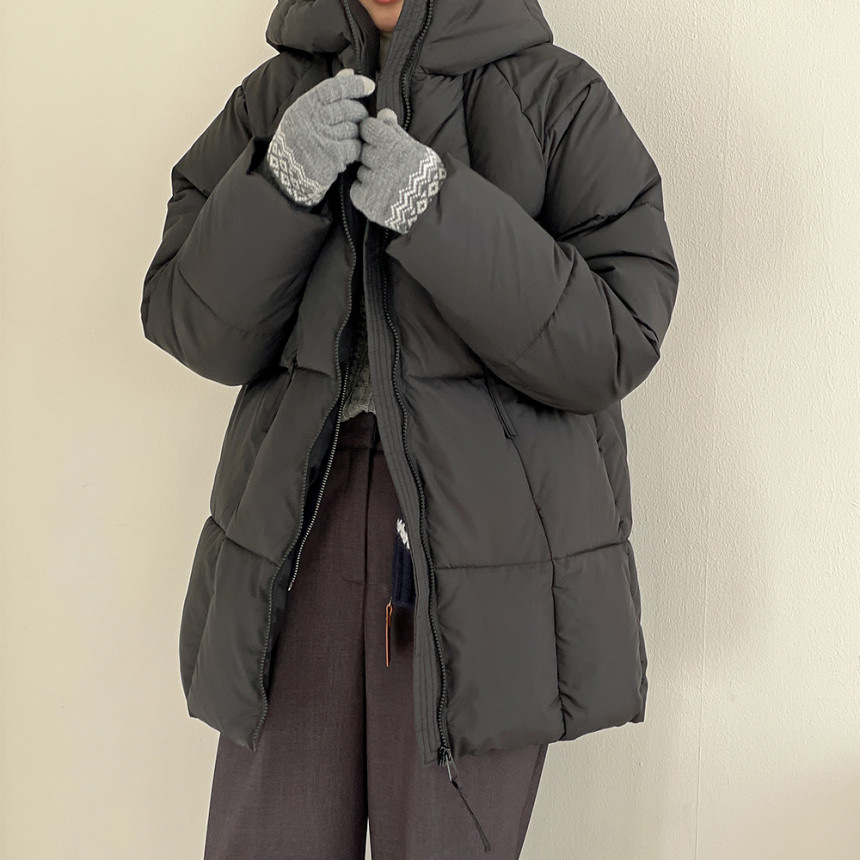 하프패딩 미디패딩 여성중기장패딩