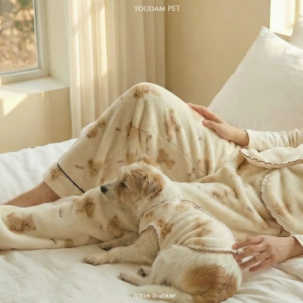 뚜담펫 견주 강아지 커플잠옷 반려견 고양이 수면조끼 이미지 6