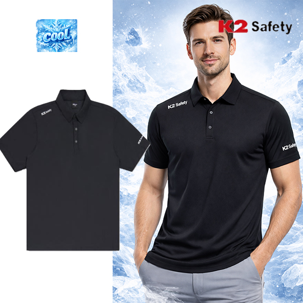 k2 세이프티 K2반팔티 등산 냉감 티셔츠 작업복 봄 여름 TS-2202(BK) - 상품 이미지