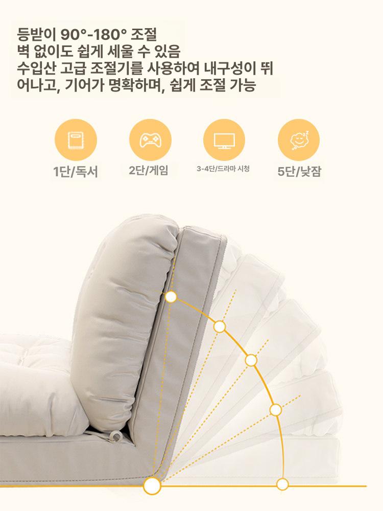 좌식 접이식 소파베드 겸용 거실 매트리스 각도조절 쇼파 - 상세 이미지 3