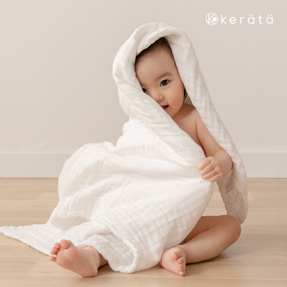 케라타 유아목욕타월 거즈형 6겹 겉싸게 포대기 3SET
