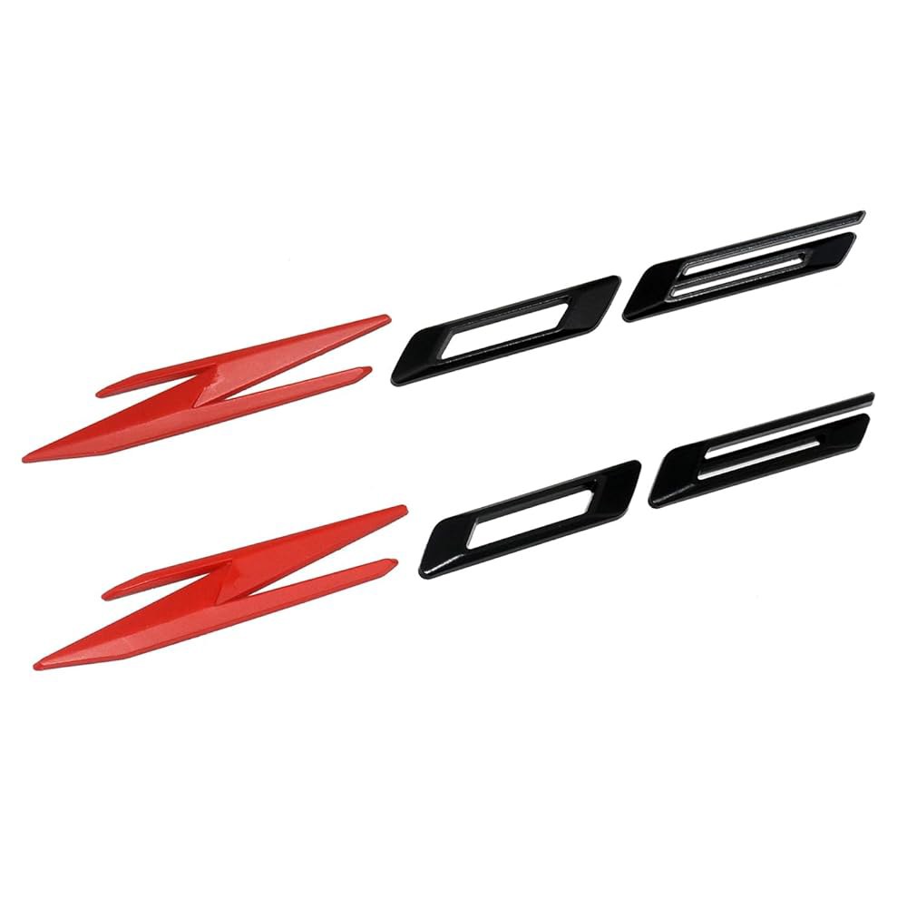 2Pcs Z06 Emblems 3D Badge 2020-2022 85623536 Red) Replacement C8 (Black Nameplate for Letter - 상품 이미지