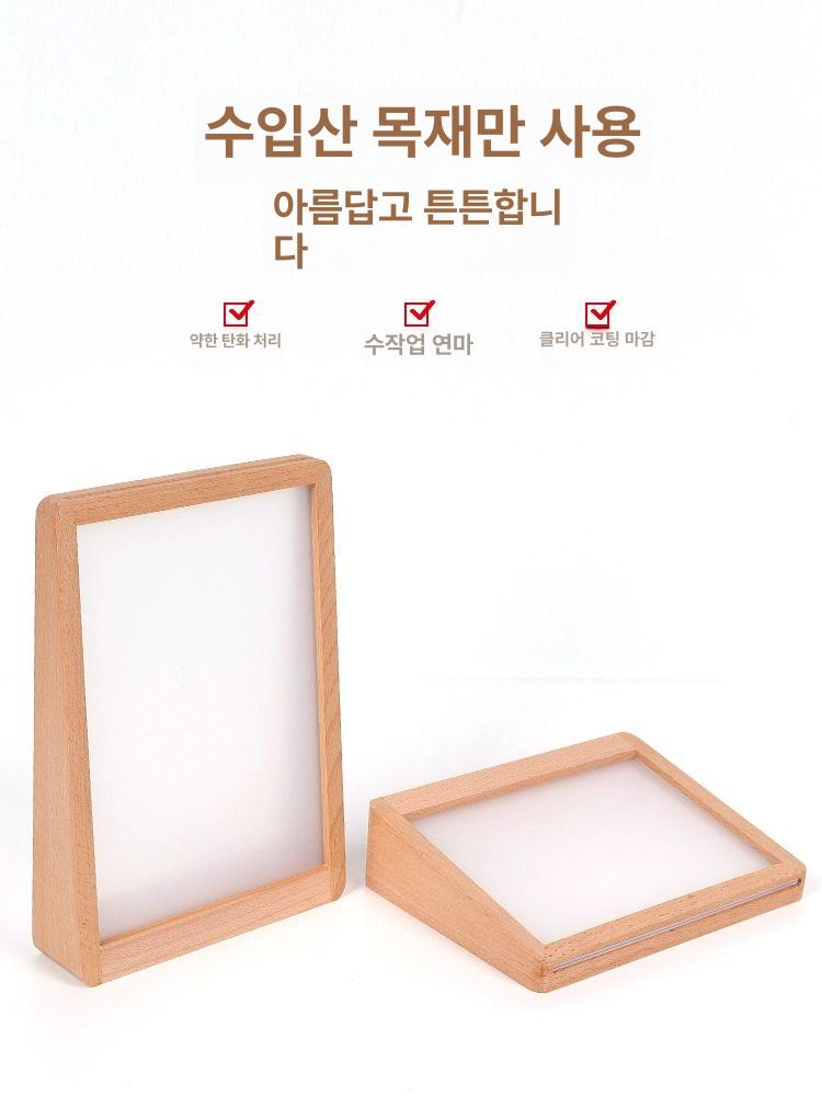 명함 꽂이 거치대 투명 카드 보관함 신분증 사무실용 세로형 사다리꼴 너도밤나무 127x178mm - 상세 이미지 3