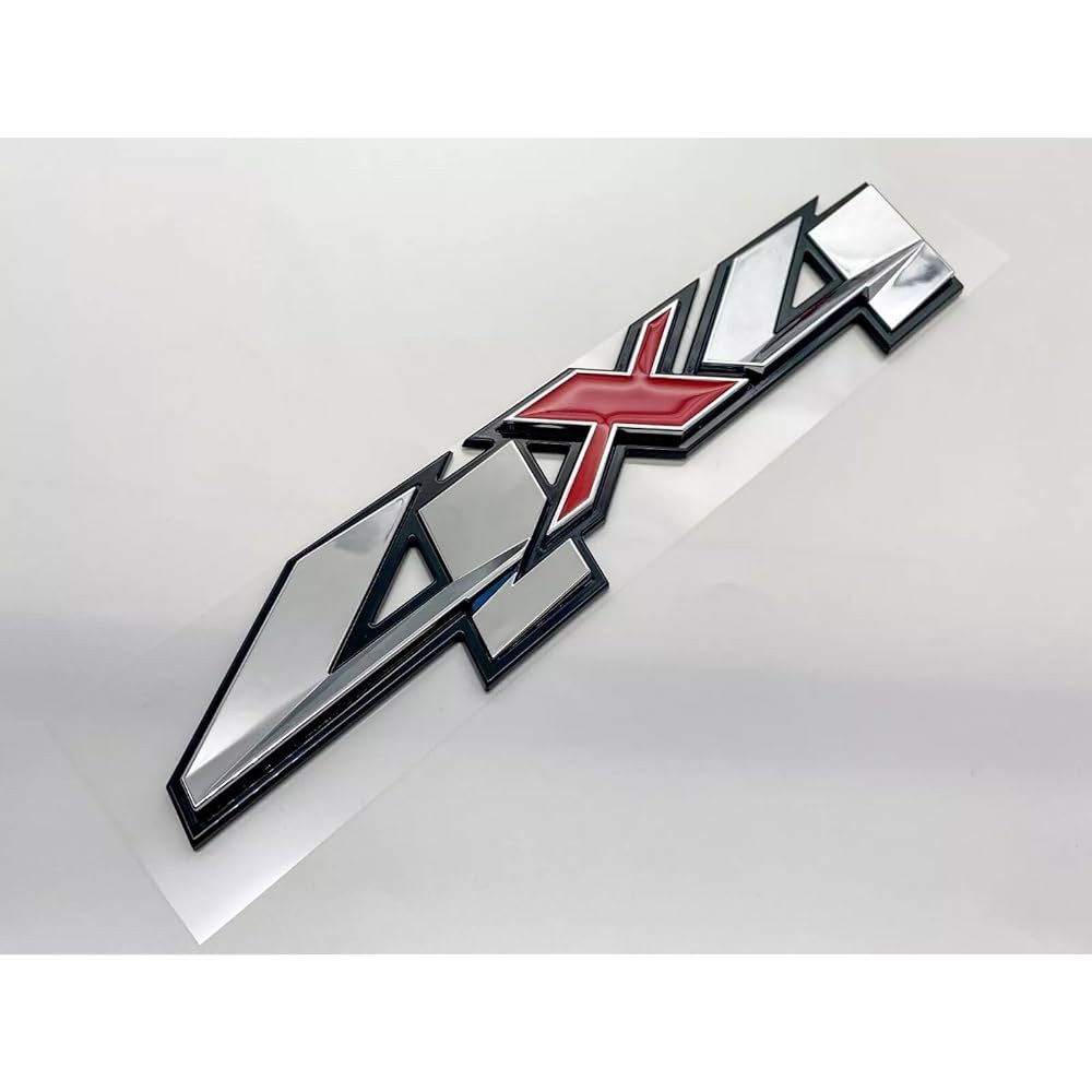 1PC Fender Rear 4x4 Emblem HD Letter Sierra 3500 Colorado Badge Replacement Decal (Chrome 1500 Red) - 상품 이미지