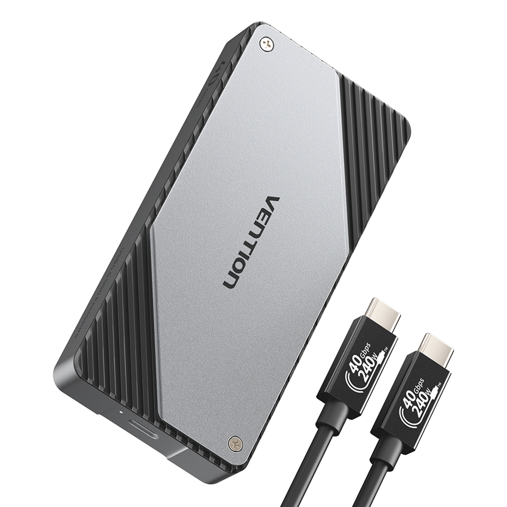 벤션 40Gbps M.2 NVMe SSD 인클로저 외장 케이스 스마트 냉각 쿨링 팬 장착 썬더볼트 5/4/3 USB4 지원 KPZH0 - 상품 이미지
