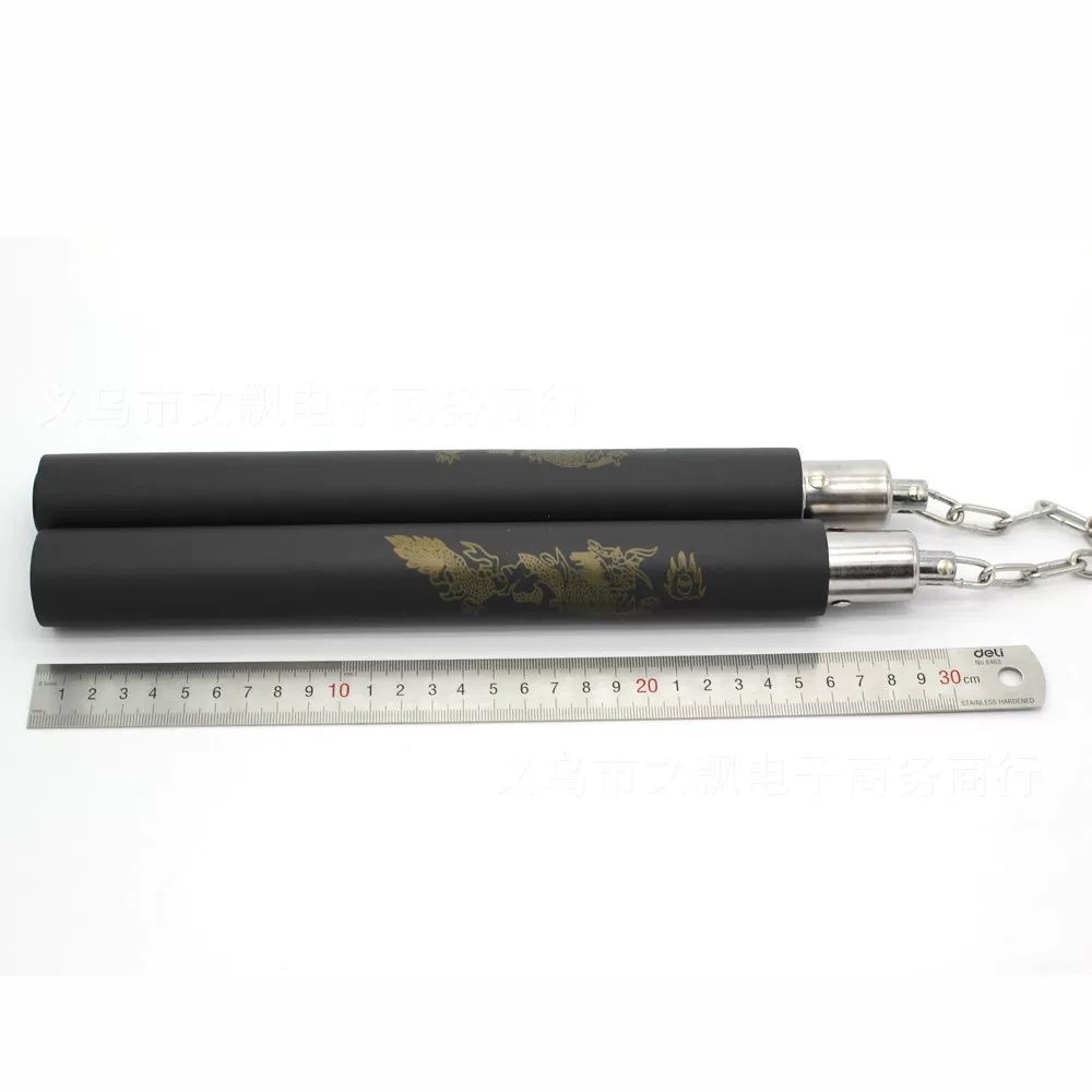 흑단 나무 쌍절곤 연습용 무술 쌍절봉 초급자 삼절곤 연 A. Hot Martial Arts Foam Nunchus Nunchaku tern Blac - 상세 이미지 5