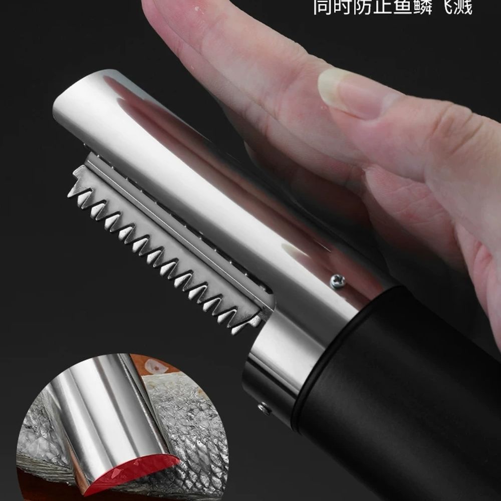 전동비늘제거기 생 A. 쿨블랙 7초만에 생선 비늘 제거 오프셋 블레이드 이빨 빠른 스크래핑 - 상세 이미지 4