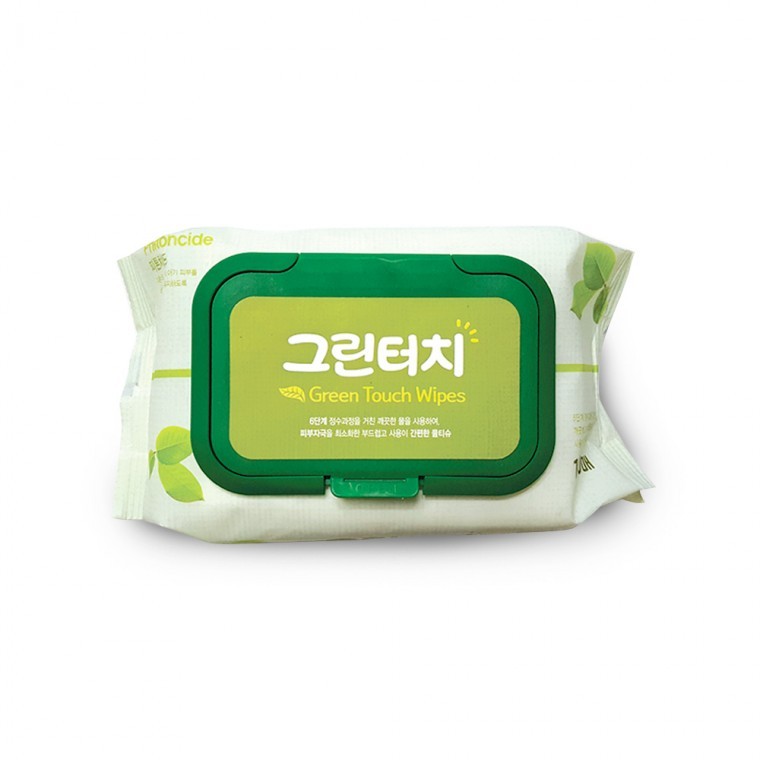 그린터치물티슈100매 캡형 국산 아기 유아 대용량물티슈 물티슈100매