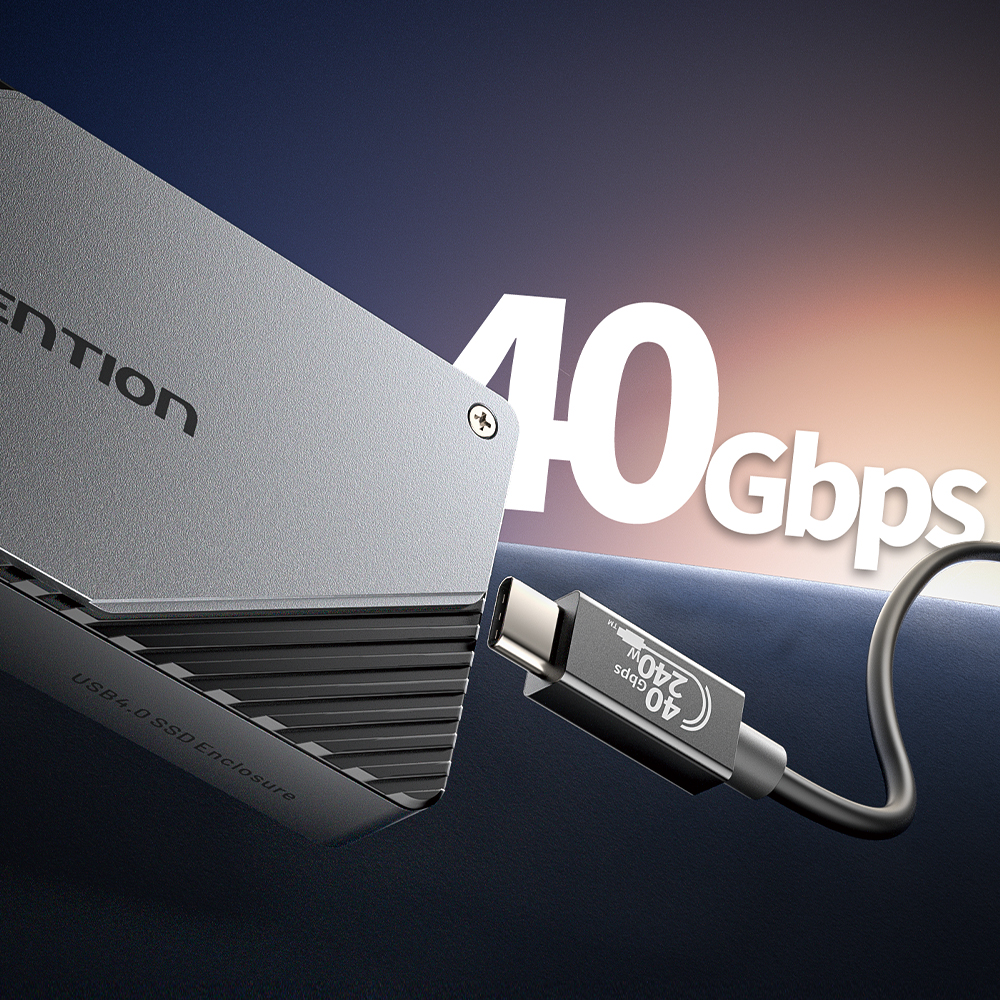 벤션 40Gbps M.2 NVMe SSD 인클로저 외장 케이스 스마트 냉각 쿨링 팬 장착 썬더볼트 5/4/3 USB4 지원 KPZH0 - 상세 이미지 3