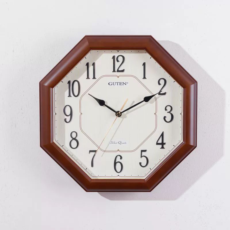 팔각 벽시계 우드 인테리어 거실 개업 복고풍 팔각형 장식 벽장식 전파 오크 - 상세 이미지 2