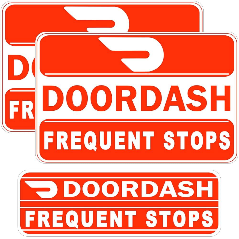 Doordash 자동차용 자석 사인, 음식 드라이버 3팩) 자동차 반사 자석, 표지판 배달 차량, 자석(레드 트럭용 튼튼한 배송 Red 2 Pack - 상품 이미지