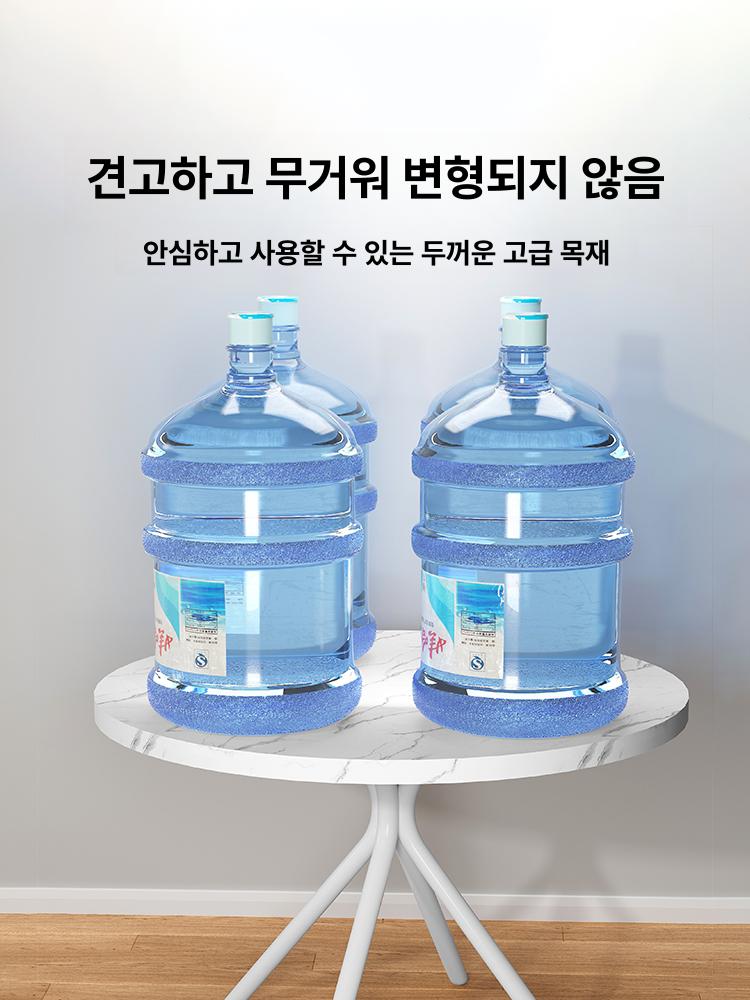세라믹 상판 다이닝 서랍형 교체용 원목색 마감 포세린 지름 80cm 화이트스톤 패턴 - 상세 이미지 5
