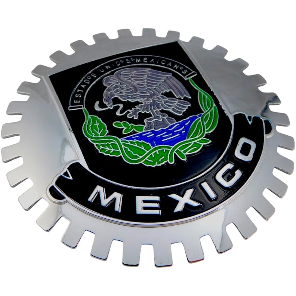 Grille Badge Mexico 블랙 크롬 트럭 국기 그릴 마운트 차량용 멕시코 플래그 - 상세 이미지 3