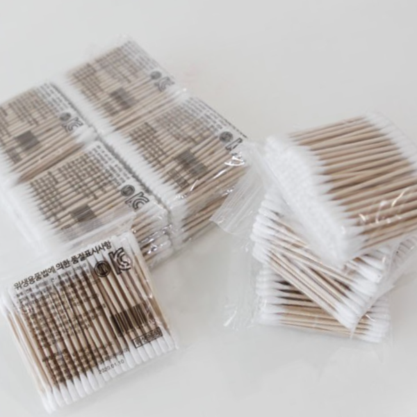 고급 안전한 작작나무 면봉 100pcs - 상품 이미지