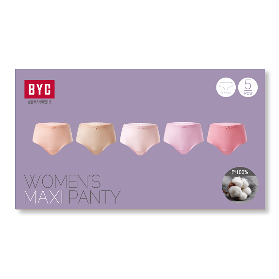 비와이씨 BYC 면100 심플 맥시 여삼각 5매입 byx00 - 상품 이미지
