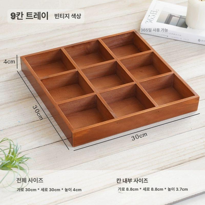 칸막이 정리함 투명 서랍형 매장 진열대 6칸 트레이 빈티지 - 상세 이미지 3