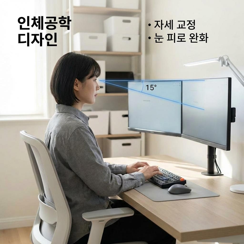 모니터암 듀얼 기둥형 높이조절 회전 스탠드 세로 좌우 데스크 고중량 거치대 27인치 - 상세 이미지 3