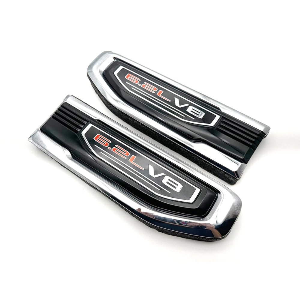 6.2L V8 벤트 데칼 엠블럼 시에라 배지 키트 레드) 3D 85160715 운전자 (크롬 호환 조수석 86532094와 GMC 2019-2024 GM Black Red - 상세 이미지 2