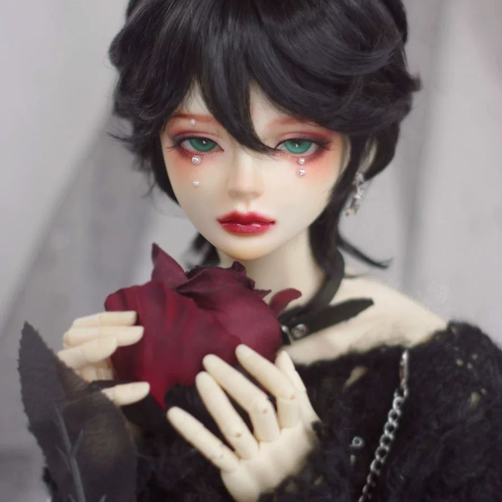 구체인형 가발 인조 가발 BJD 6점 모헤어 인형 8점 4 A. 검은색, A. 90inch - 상세 이미지 4