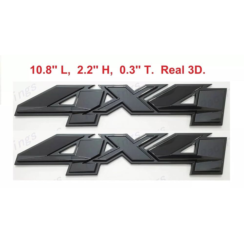 Pair Set Right and Left 4x4 2007-2023 Canyon 3500 Sierra 2500 HD 1500 Letter for Decal Badge Black) - 상세 이미지 2