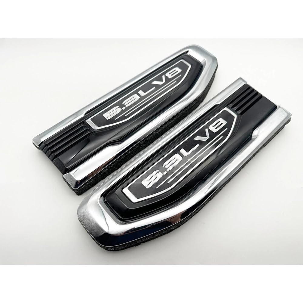 5.3L V8 벤트 데칼 엠블럼 키트 (크롬) GM 3D 86532094와 85160715 시에라 배지 운전자 GMC 호환 조수석 2019-2024 Black Red - 상세 이미지 2
